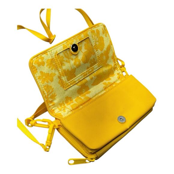 NWOT Vera Bradley Goldenrod Yellow ReActive RFID Compact Crossbody Bag Colorful - Picture 4 of 8